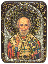 Подарочная икона "Святитель Николай, архиепископ Мир Ликийский (Мирликийский), чудотворец" на мореном дубе - RTI-640m_enl.jpg