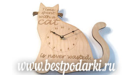 Деревянные настенные часы гравированные "Кот" - il_570xN.1043977565_aomh.jpg