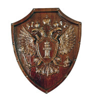 Настенный герб прокуратуры из массива дуба