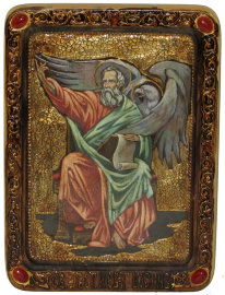 Живописная икона "Святой апостол и евангелист Иоанн Богослов" на кипарисе - RTI863_enl.jpg