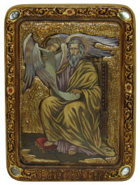 Живописная икона "Святой апостол и евангелист Матфей" на кипарисе - RTI861_enl.jpg