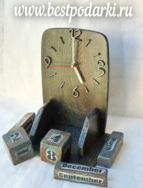 Деревянные настольные часы "Двенадцать месяцев" - il_570xN.1143741656_mx7q.jpg