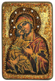 Настольная икона "Образ Владимирской Божьей Матери" на мореном дубе - RTI-020_L_enl.jpg