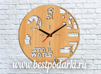 Деревянные настенные часы "Star Wars"