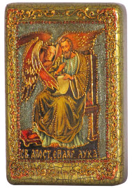  Настольная икона "Святой апостол и евангелист Лука" на мореном дубе - RTI-060_L_enl.jpg
