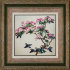 стайка птиц у цветущей айвы - птицы на ветке с розовыми цветами-m6d.jpg