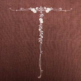 Льняная скатерть Инна с винтажной вышивкой Тонкие розы - 13 шт - korich-dlinnye-rozy-5.jpg