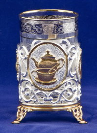 Набор для чая "Чай. Лимон" (3 пр.) серебро-золото - серебро-золото3.jpg