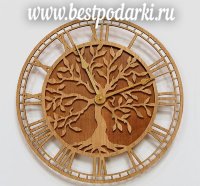 Деревянные настенные часы "Дерево"