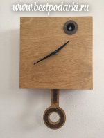 Деревянные настенные часы "Птичкин дом"