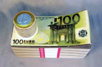 Штоф "Банкноты-Евро" с крышкой монеты