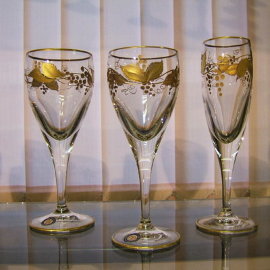 GASPARRI DESIGN Набор золотистых бокалов для шампанского  (1)  Хрусталь. Размеры:см 5,5(d) х 19(h) 

 В наборе 6 шт.
Италия