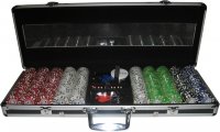 Покер в алюминиевом кейсе, 500 фишек