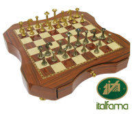 Шахматы "Ottone salido" (доска закругленная коричневая) 50 см