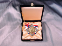 Медаль "Бокс" со стразами в бархатной коробке  