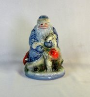 Скульптура Дед Мороз, надглазурная роспись 
