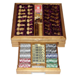 Большой игровой набор из березы: шахматы, шашки, нарды, домино, карты, кости, покерные фишки - CIMG7145_enl.JPG