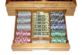 Большой игровой набор из березы: шахматы, шашки, нарды, домино, карты, кости, покерные фишки - CIMG7146_enl.JPG