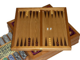 Большой игровой набор из березы: шахматы, шашки, нарды, домино, карты, кости, покерные фишки - CIMG7148_enl.JPG