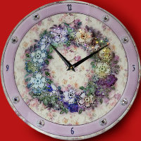 Часы"Цветочный орнамент" 