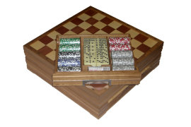 Большой игровой набор из дуба: шахматы, шашки, нарды, домино, карты, кости, покерные фишки - CIMG7417_enl.JPG