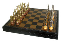 Шахматы "Napoleon Wooden Base" (черная доска) 48 см