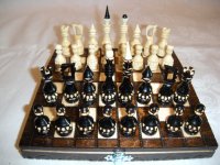 Шахматы классические "Кегли, черные"