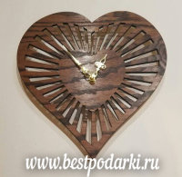 Деревянные настенные часы "Сердце"