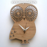 Часы деревянные настенные "Сова"