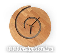 Часы деревянные настенные "Спираль"