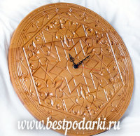 Деревянные настенные часы "Индийский этнический орнамент"